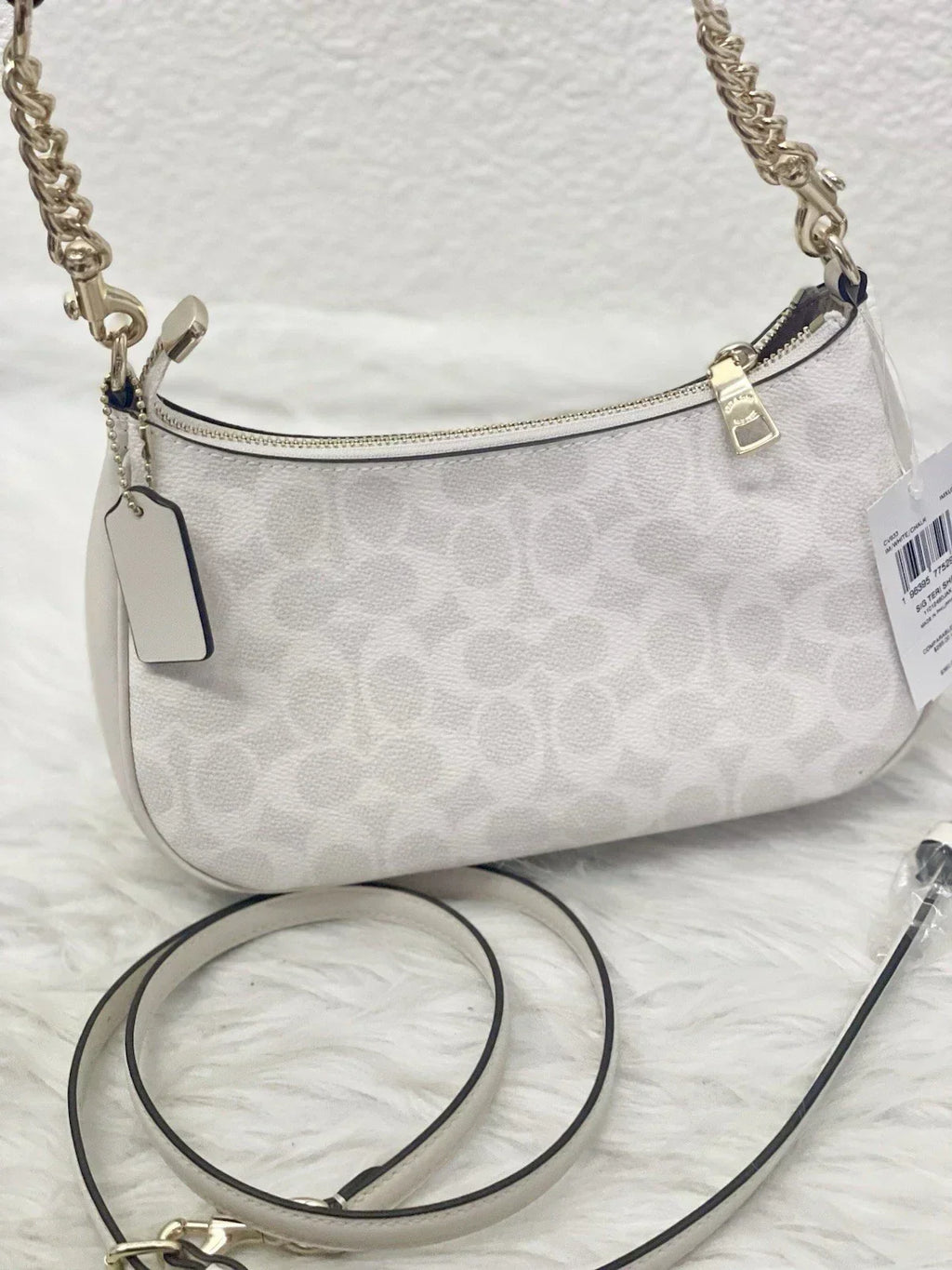 Coach Women's Teri Shoulder Bag Signature Canvas - White/Chalk