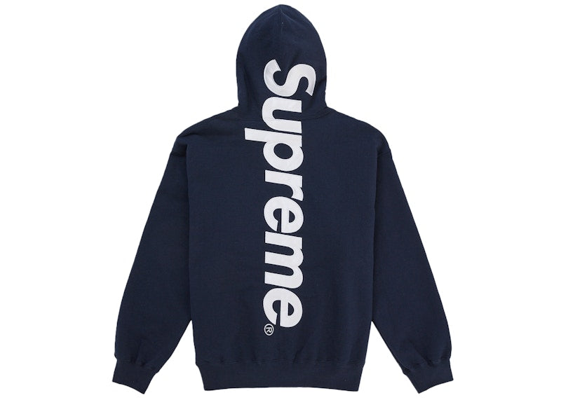 Supreme Satin Applique Hooded Sweatshirt (SS26) Washed Navy