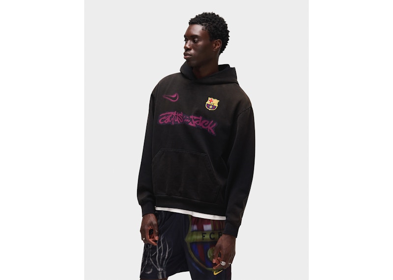 Travis Scott x Nike x FC Barcelona Spray Logo Hoodie Black