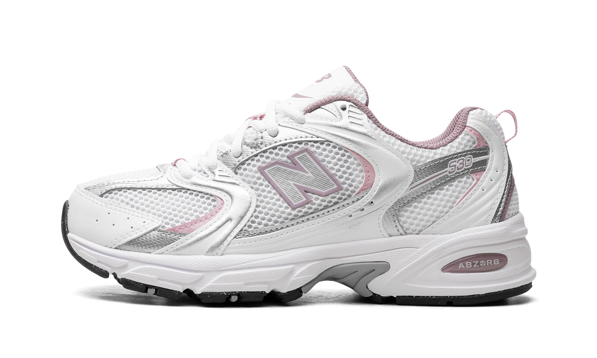 New Balance 530 "White/Silver Metallic/Ice Wine/Mid Century Pin" Sneakers